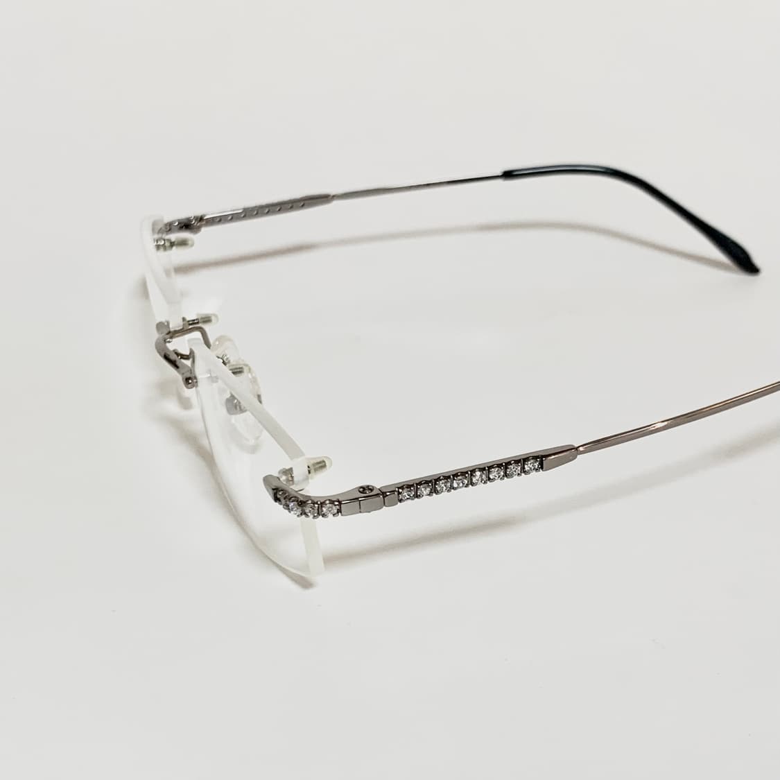 949 데드스탁 빈티지안경 무테 큐빅 포인트 y2k 초경량 픽키 상품이미지5