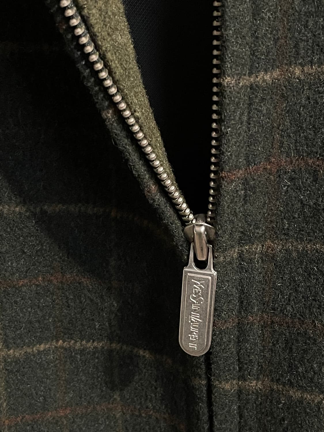 입생로랑 울 체크 퍼카라 자켓 상품이미지5