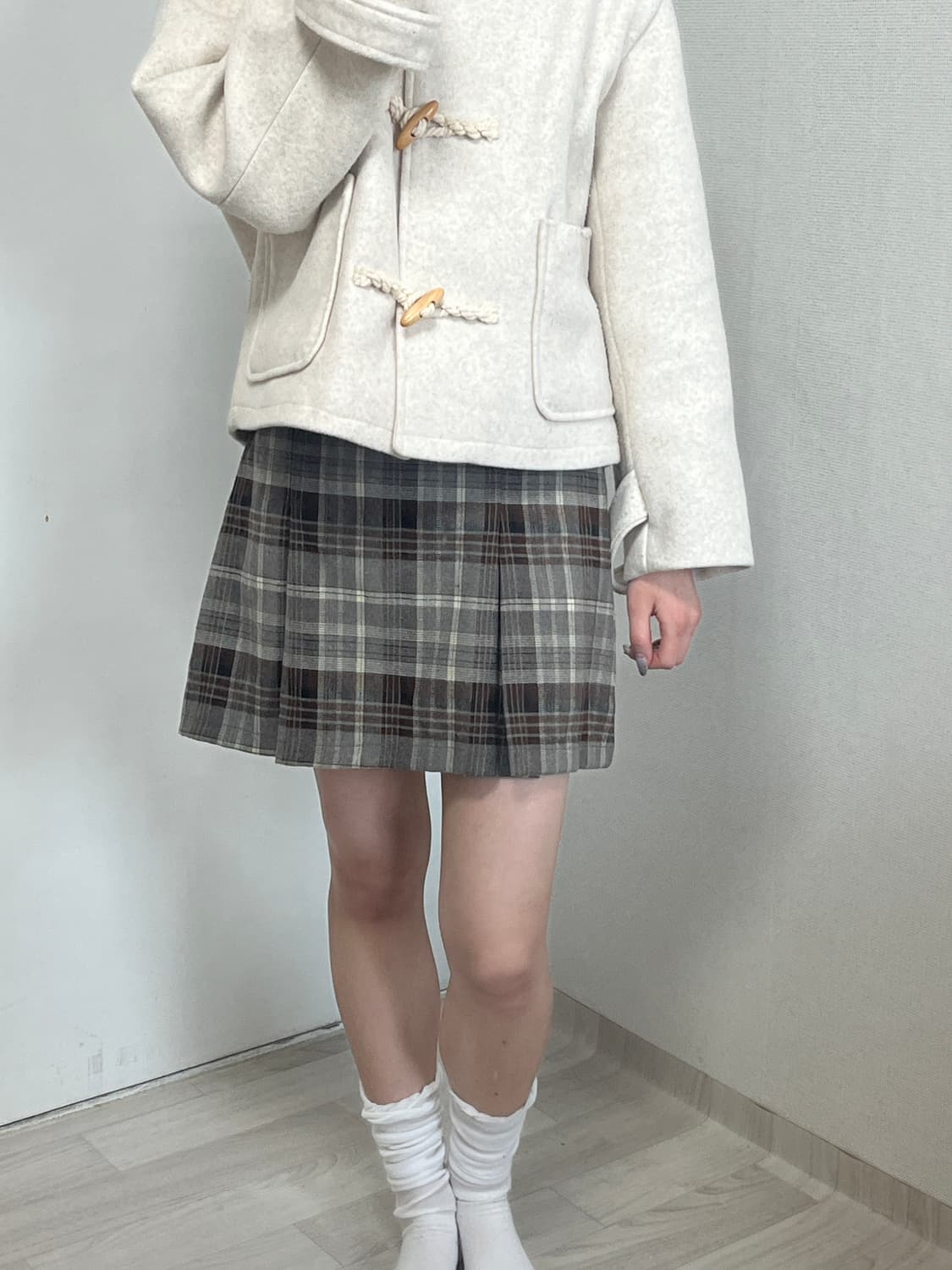 브라운 숏 스커트 상품이미지3