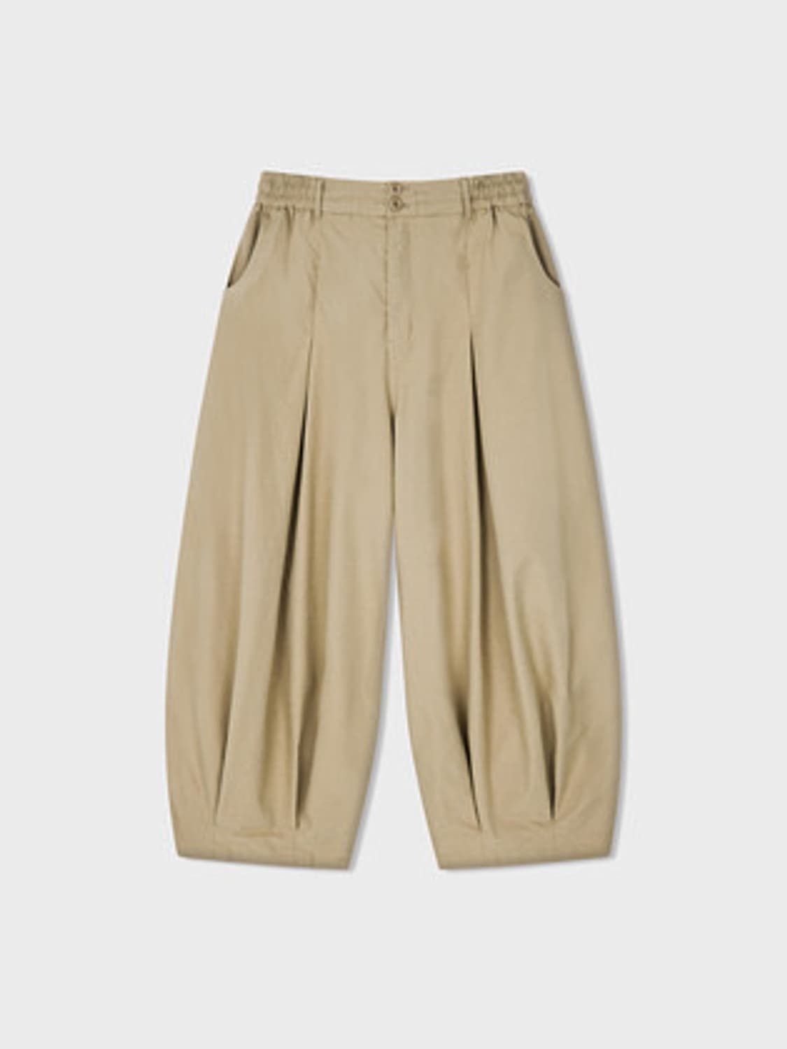 앵글런 Unbalanced Long Tuck 벌룬팬츠 베이지 상품이미지2