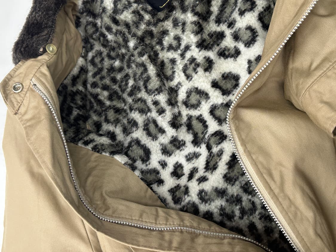 호피 퍼 오버핏 갸루  일본빈티지 베이지 봄버 러블리 자켓 상품이미지7