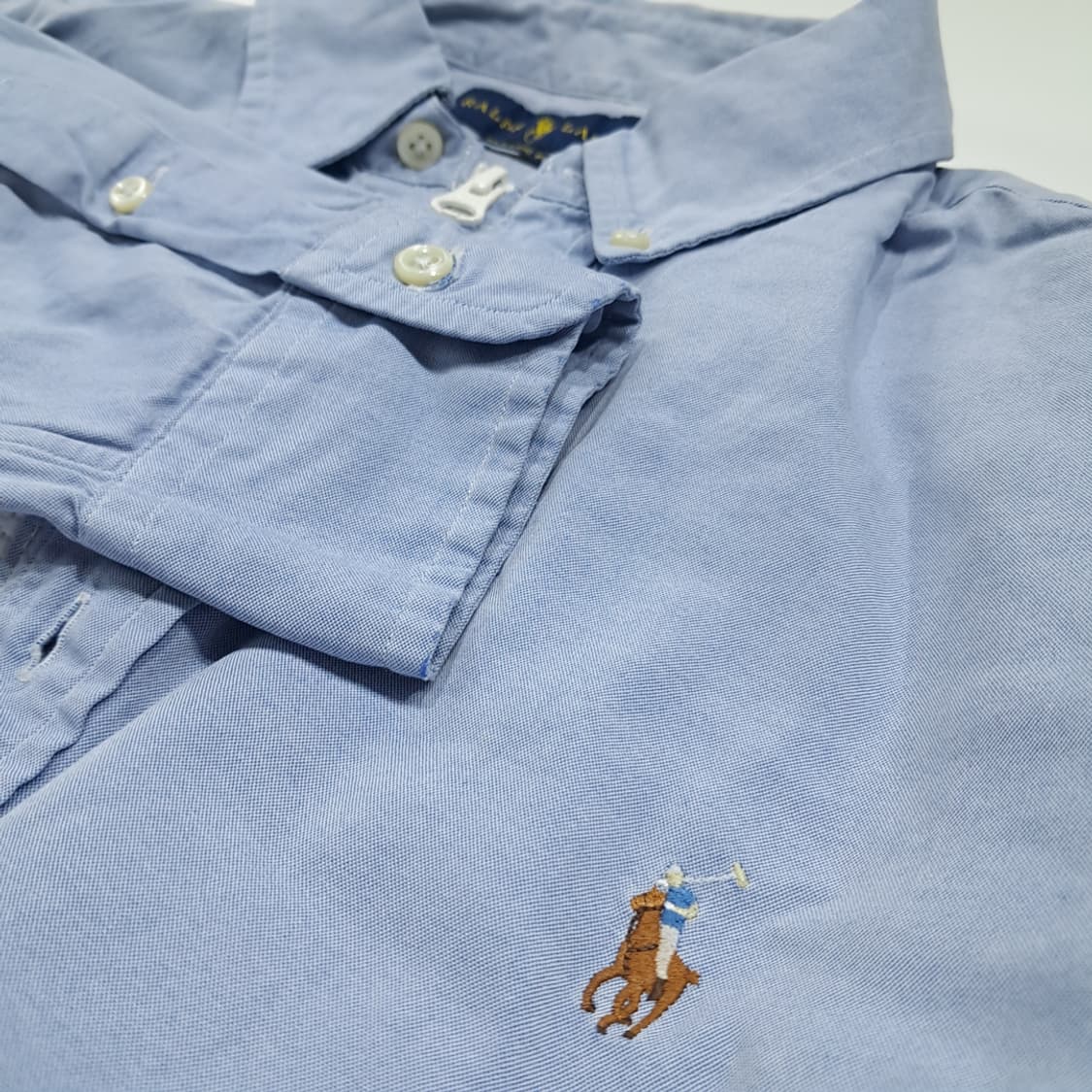 CK067 FREE 폴로 00s 리메이크 클래식블루 크롭 셔츠 상품이미지4