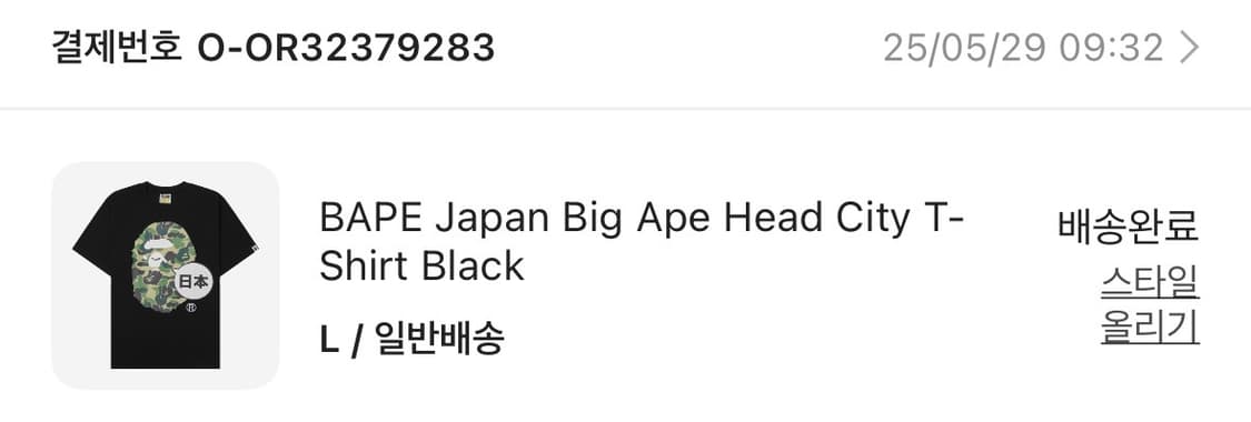 베이프 재팬 빅 에이프 헤드 시티 티셔츠 블랙 l 상품이미지4