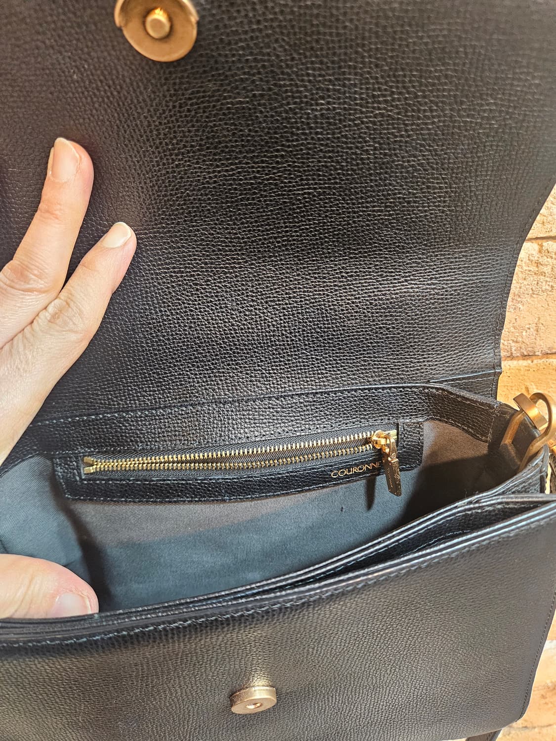 쿠론 블랙 토트백 겸 크로스백 상품이미지6