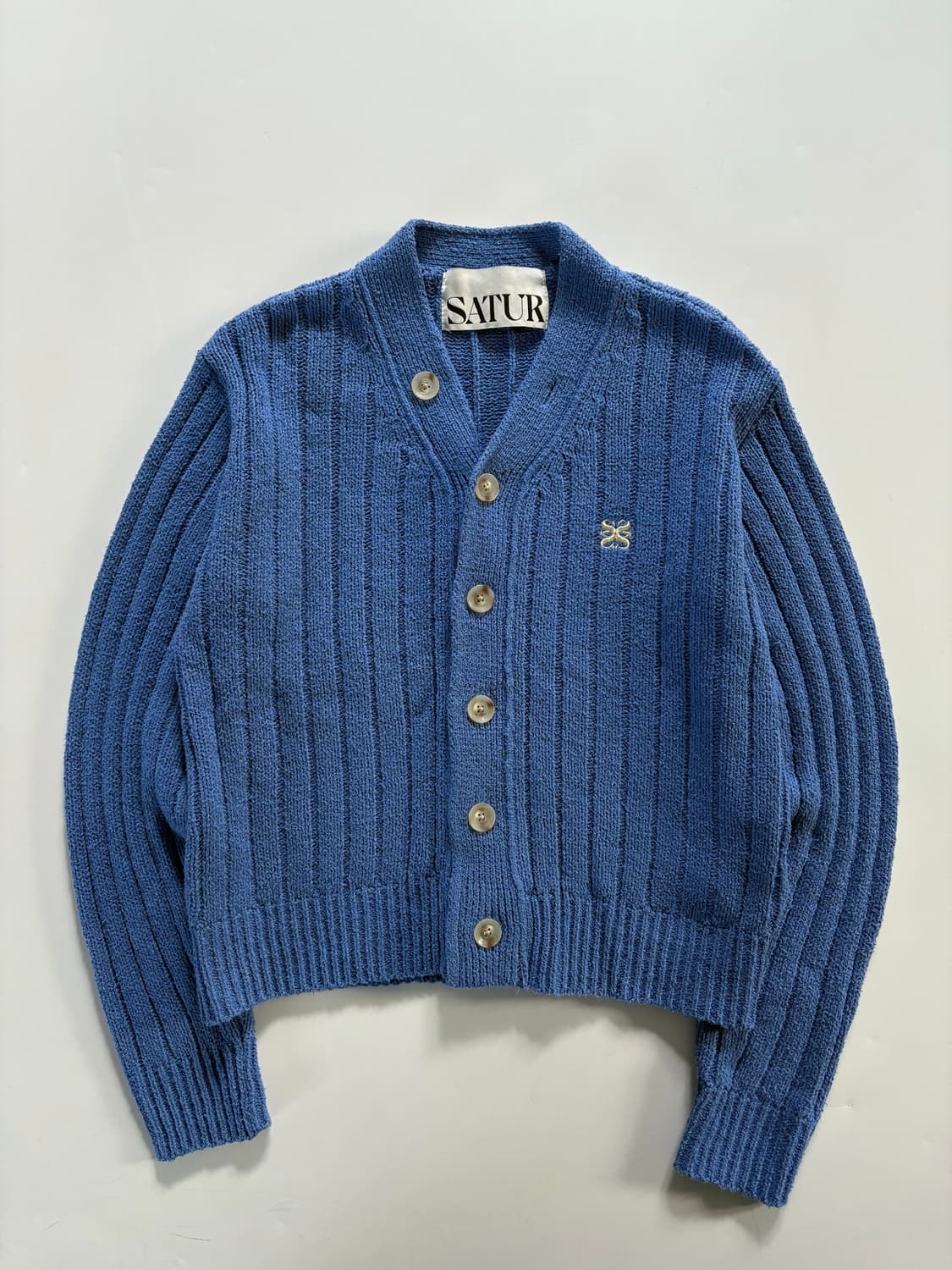 SATUR 새터 블루컬러 버튼 가디건 상품이미지1