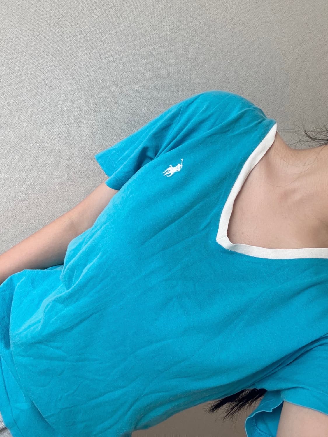polo 폴로 랄프로렌 하늘 블루 브이넥 반팔 티셔츠  상품이미지1