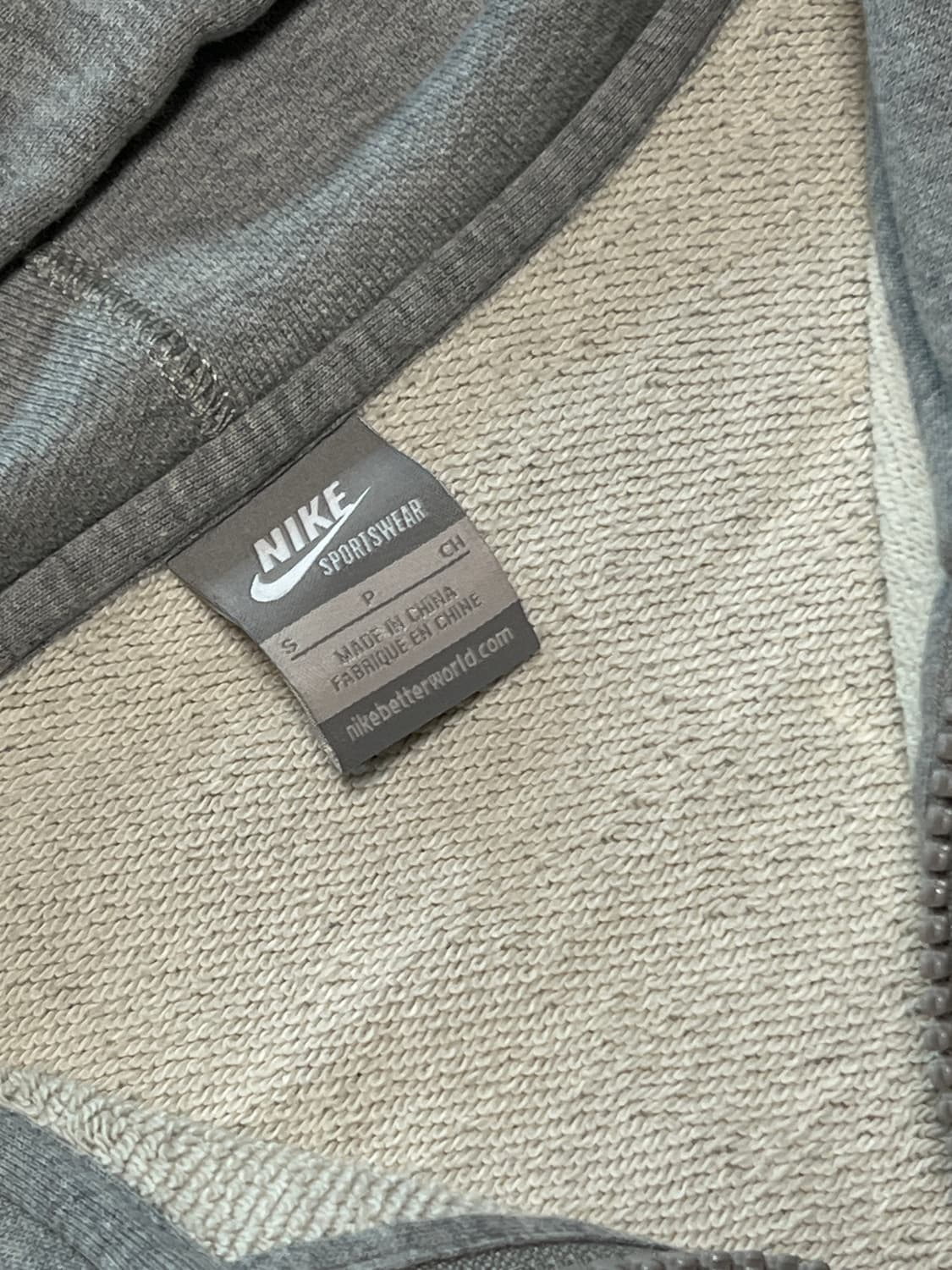 나이키 패치 후드집업 S 배색 그레이 상품이미지6