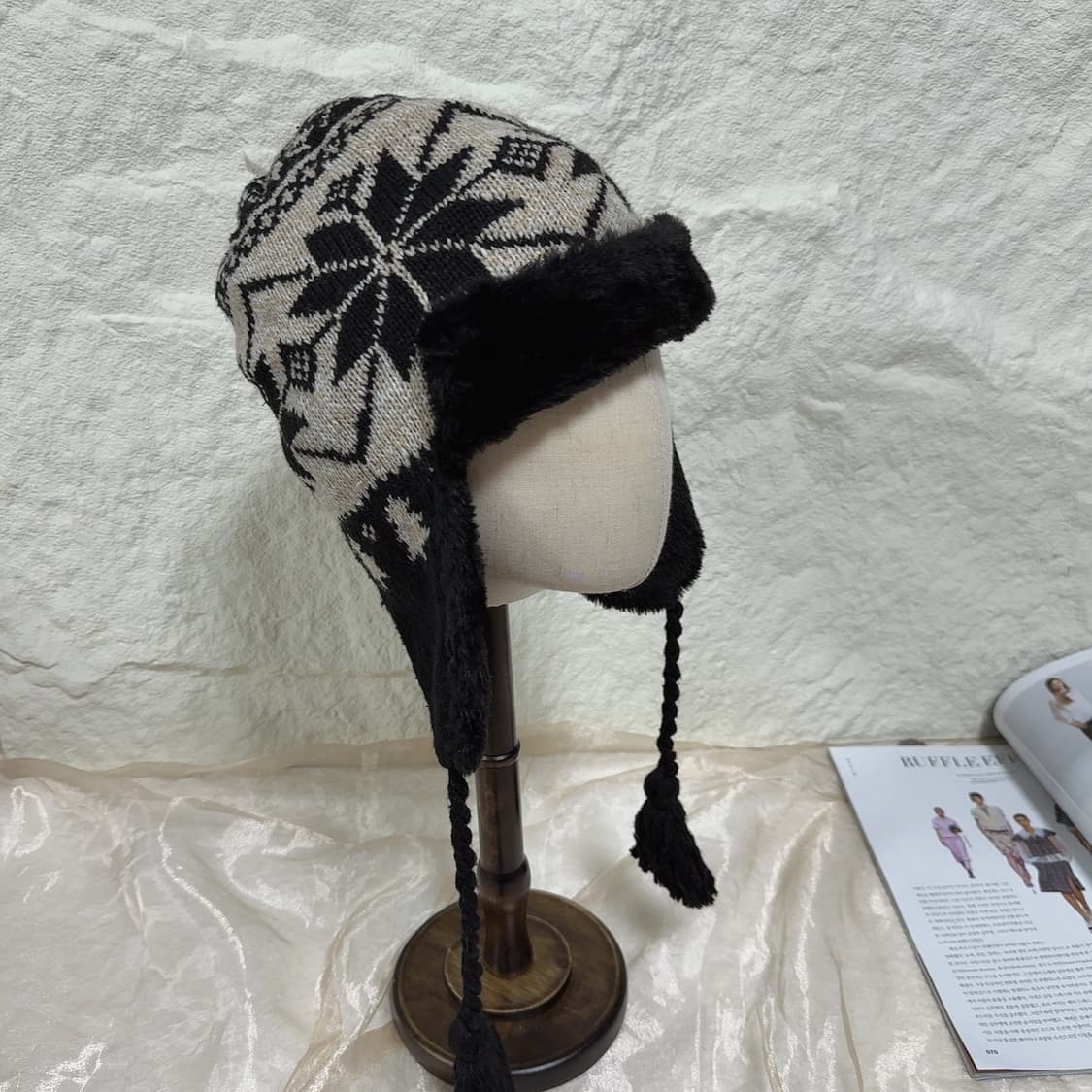 빈티지 크위찬 기모 니트 모자 귀달이 모자 상품이미지2