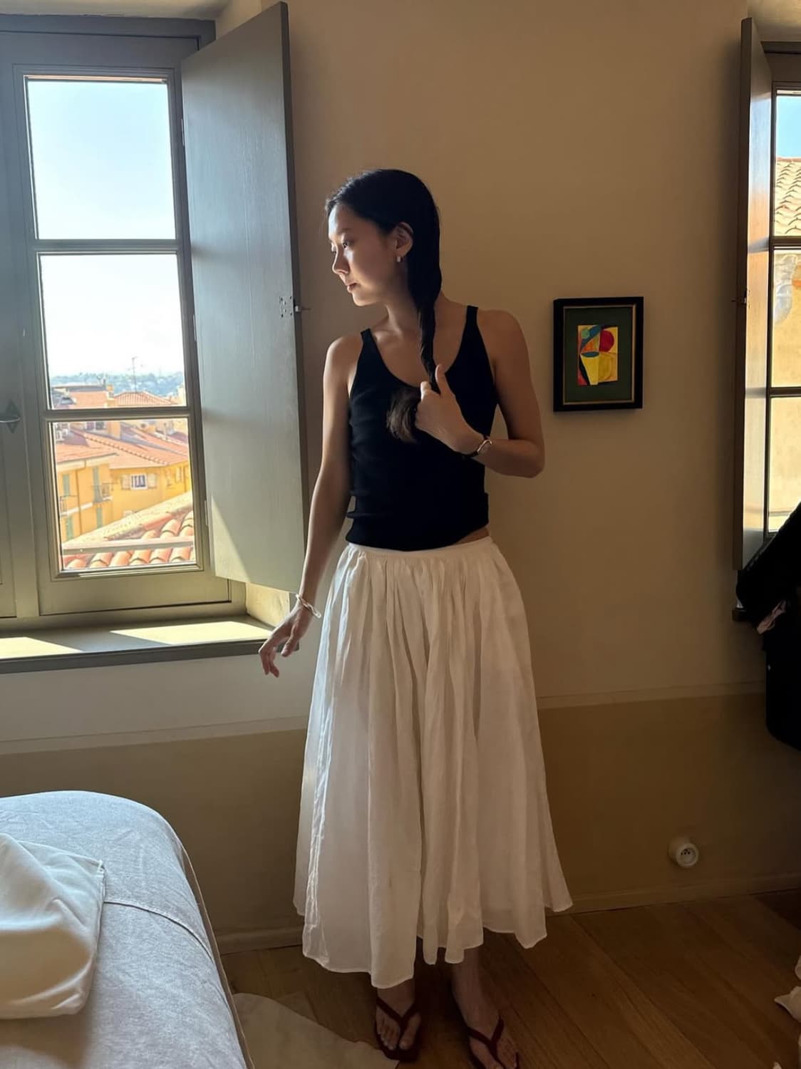 낫띵리튼 린넨 플레어 스커트 상품이미지1