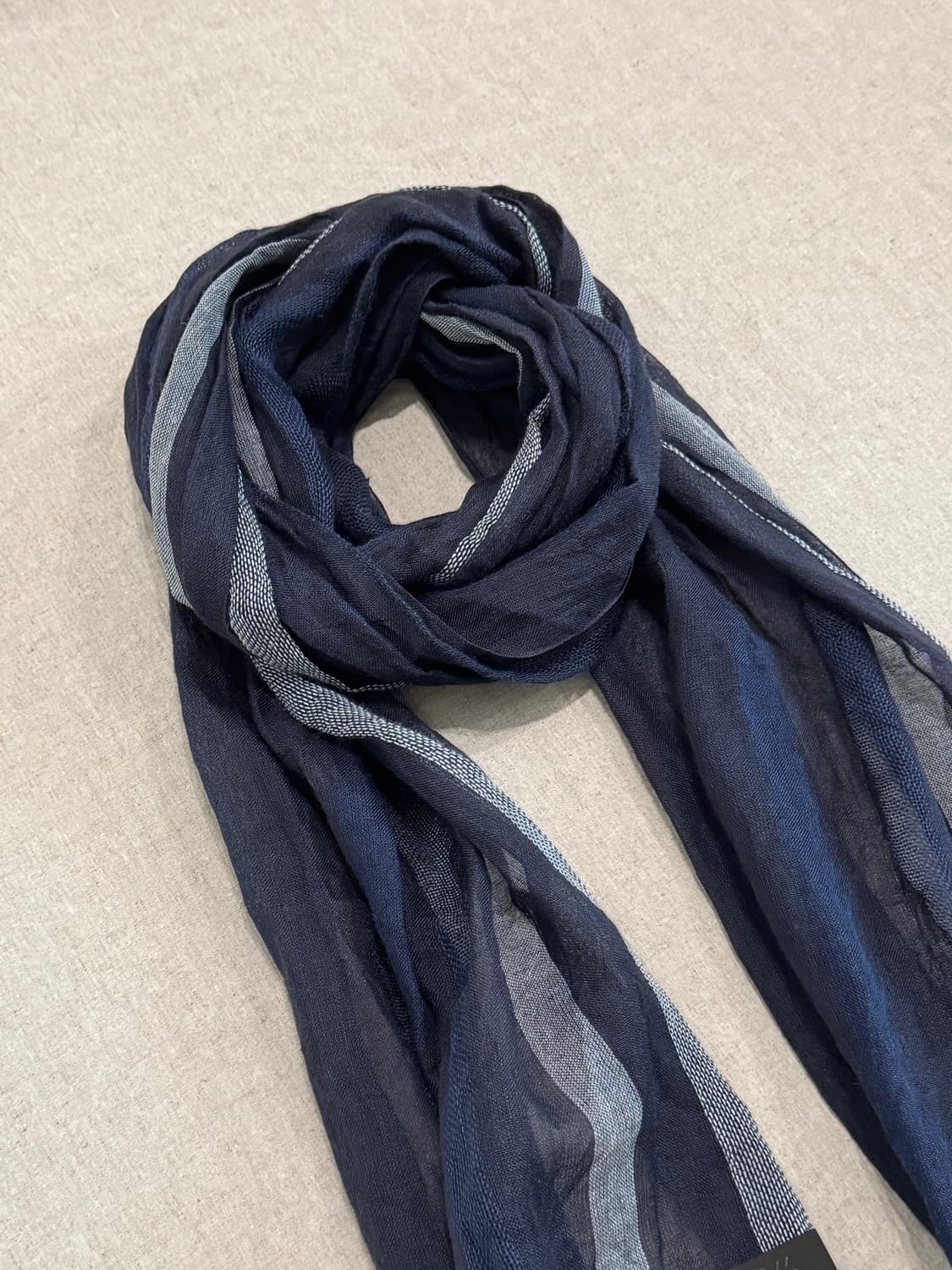 요지야마모토 스트라이프 린넨 머플러 상품이미지3