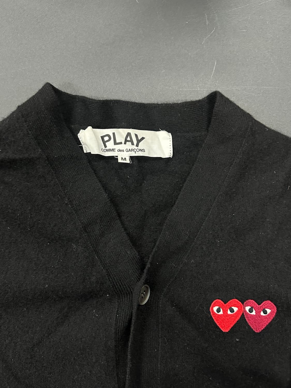 꼼데가르송 가디건 더블 하트 와펜 상품이미지5