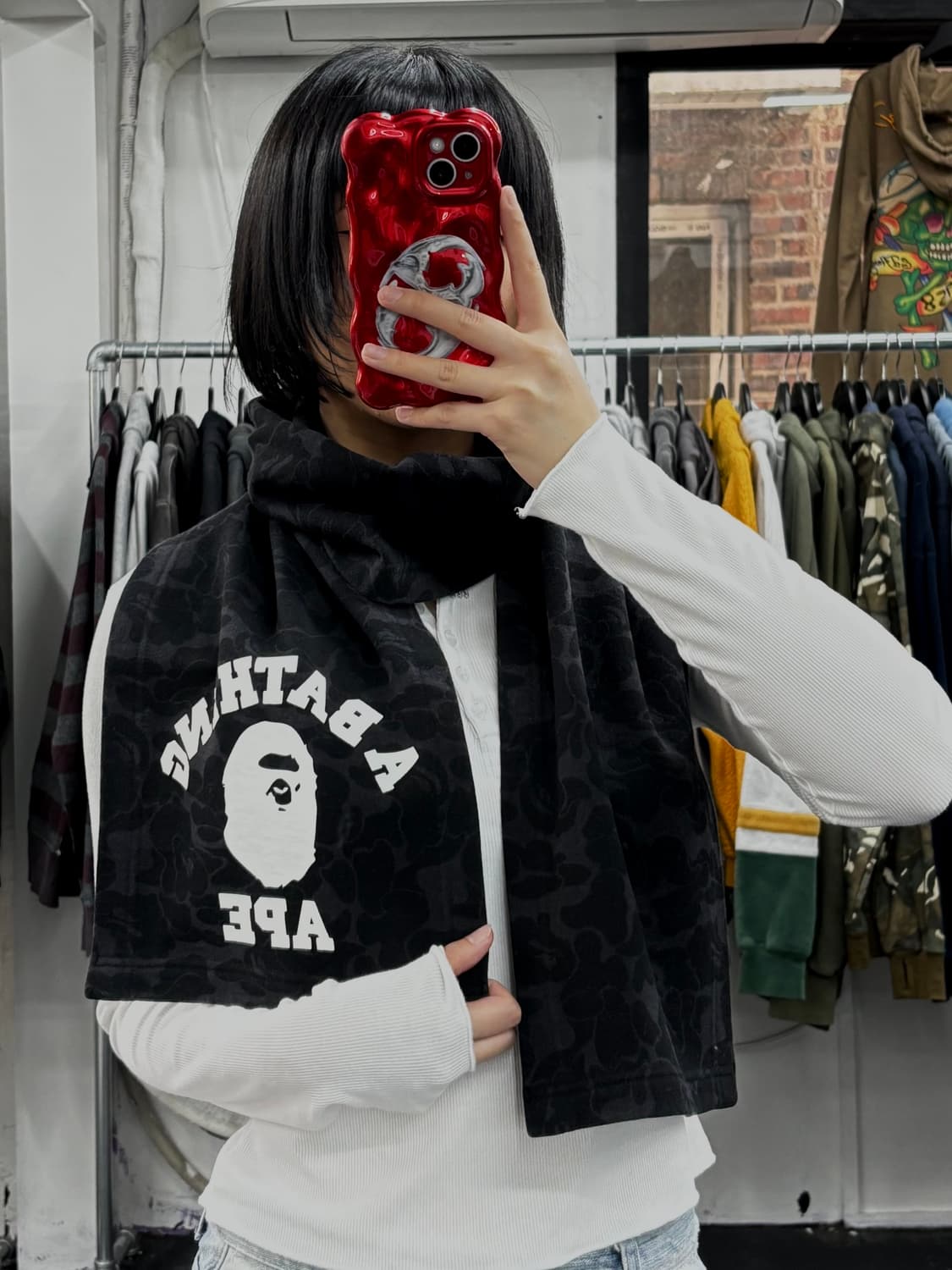 베이프 흑계 컬리지 머플러 상품이미지2