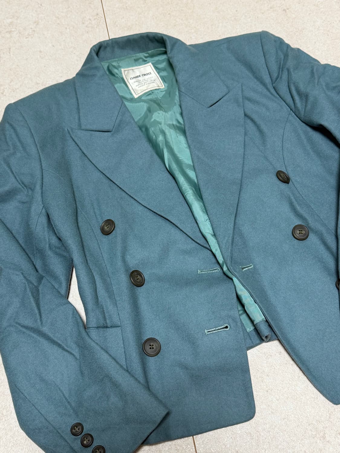 일본 빈티지 블루 숏자켓 상품이미지2