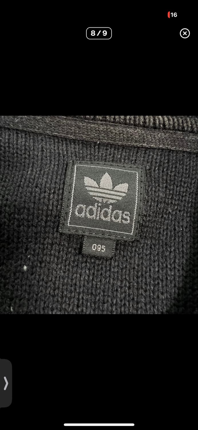 00‘s 아디다스 스웨이드 트리밍 니트집업 가디건 상품이미지6