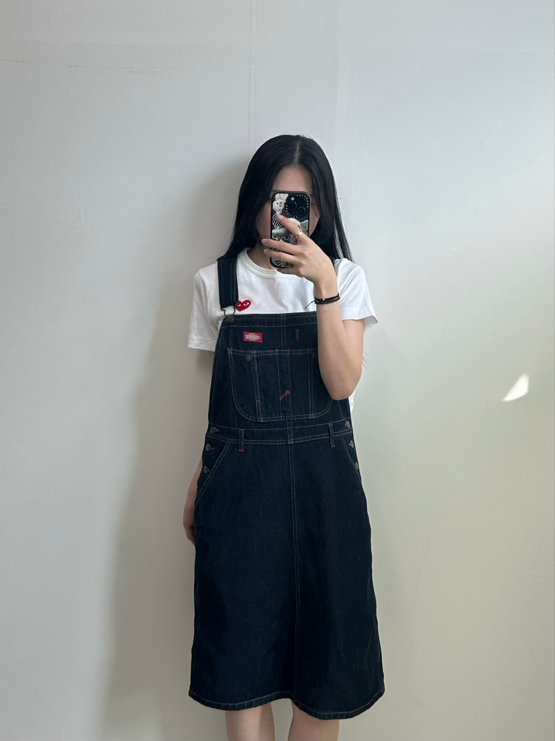 디키즈 데님 멜빵 오버롤 스커트 상품이미지1