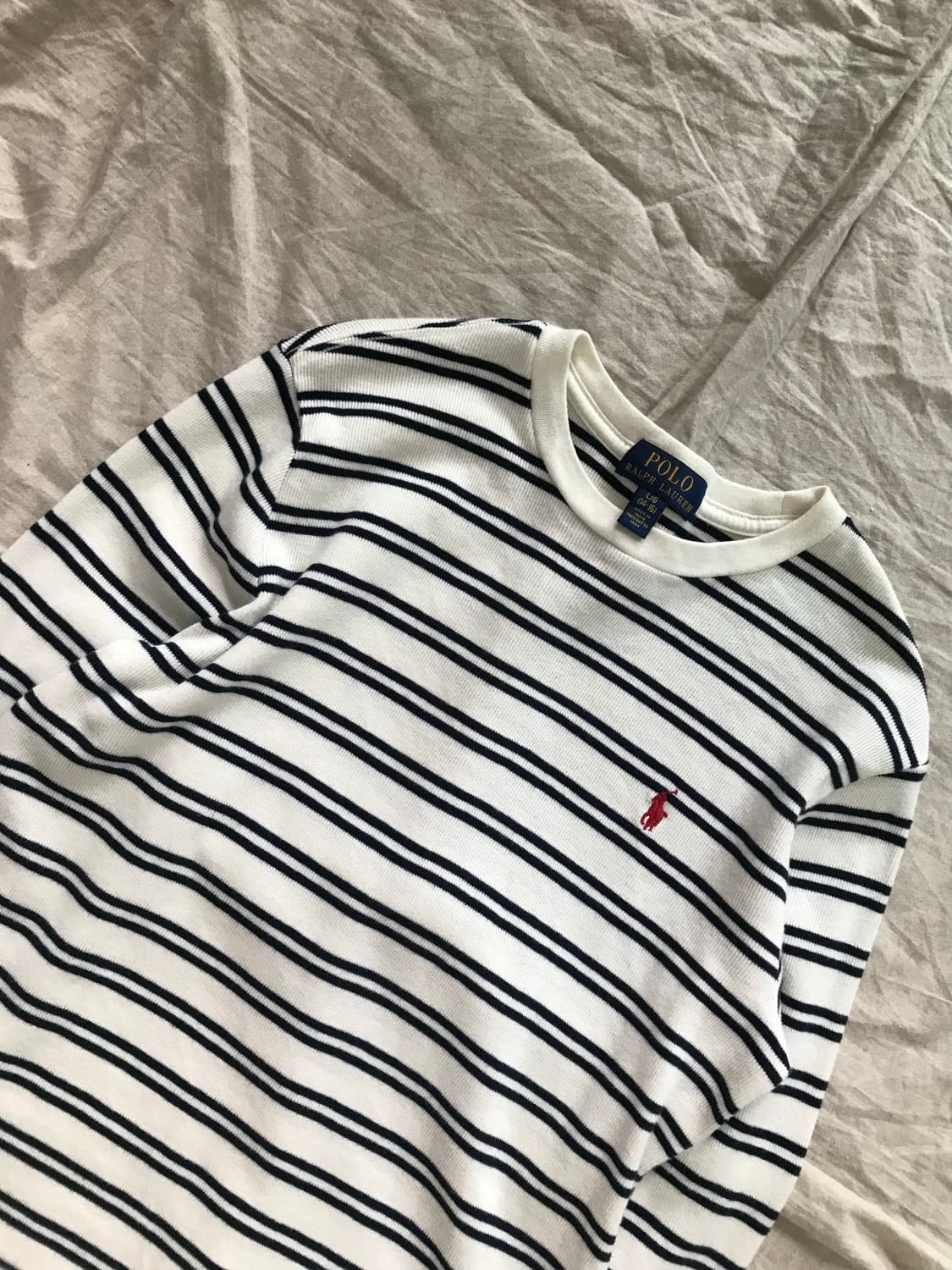 폴로 랄프로렌 포니로고 스트라이프 와플 롱슬리브니트 상품이미지6