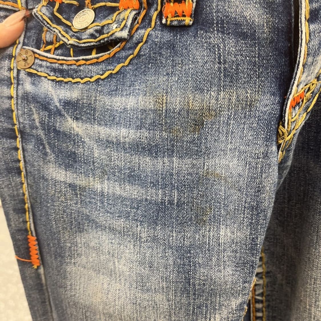 트루릴리전 조이슈퍼티 올드스쿨 Y2K 키치 데님팬츠 27인치 C08421 상품이미지6