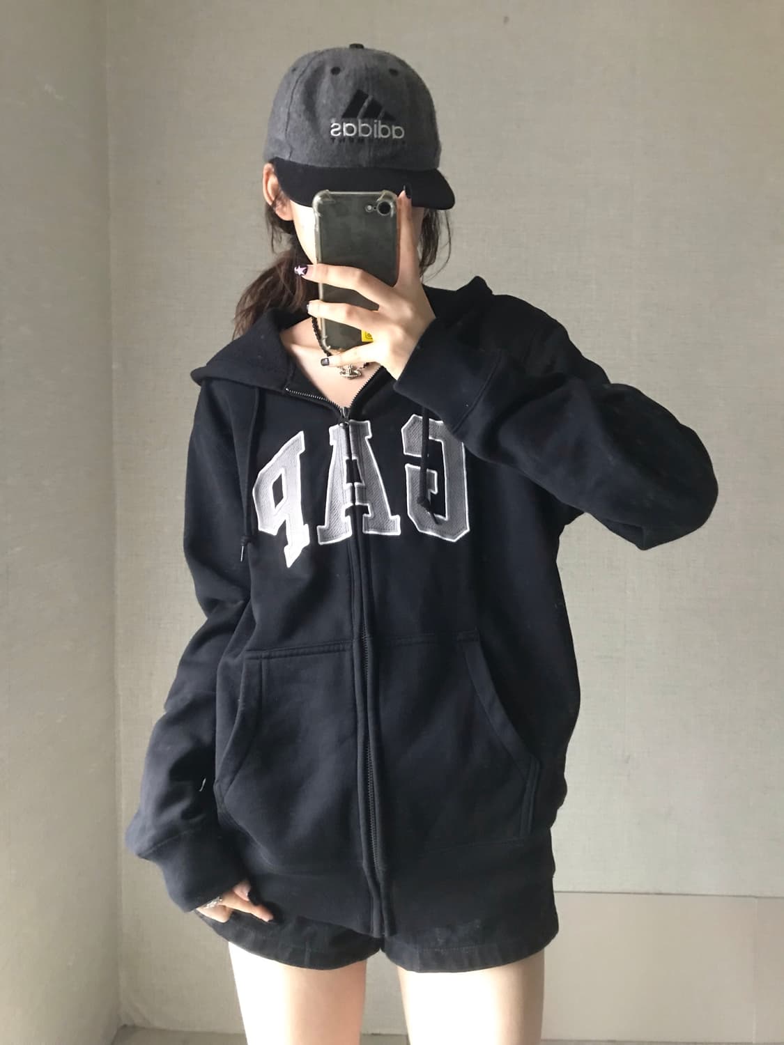 갭 블랙 후드집업 상품이미지3
