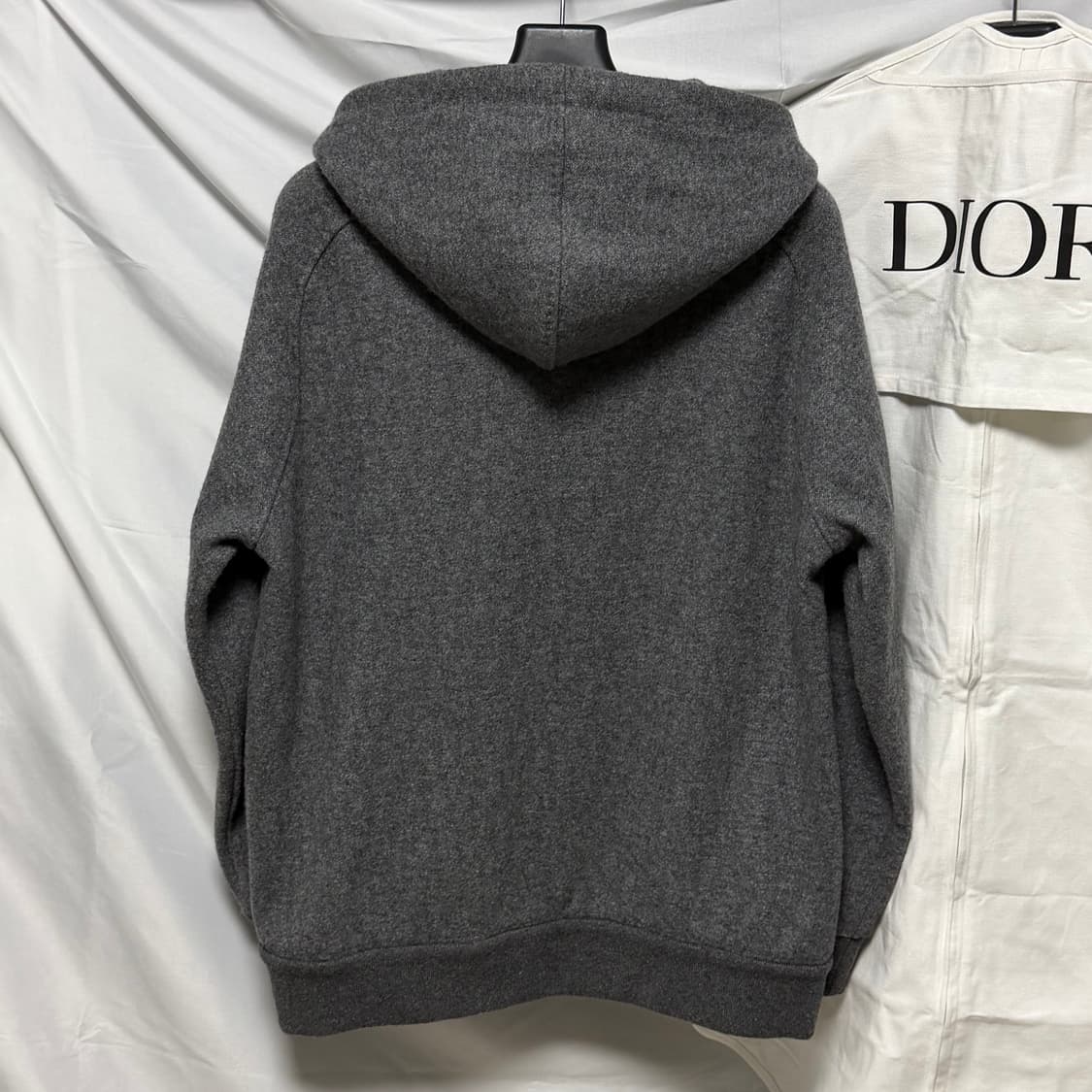 [S+급/XL] 디올 오블리크 캐시미어 후드집업 그레이 상품이미지4