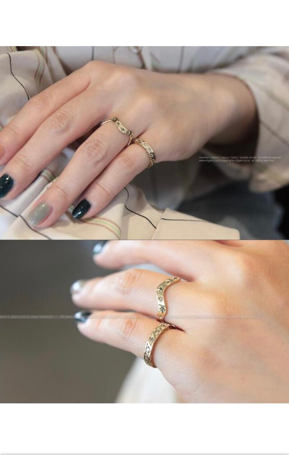 14k 꼬냑다이아 애끼반지 상품이미지4