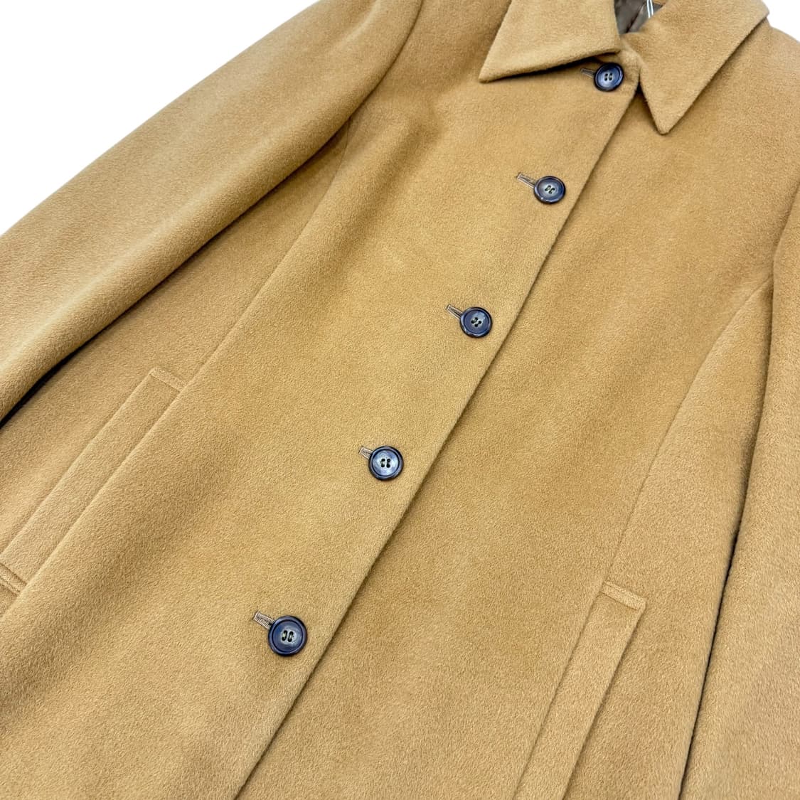 JPN 울100% 베이지 싱글 롱코트 상품이미지5