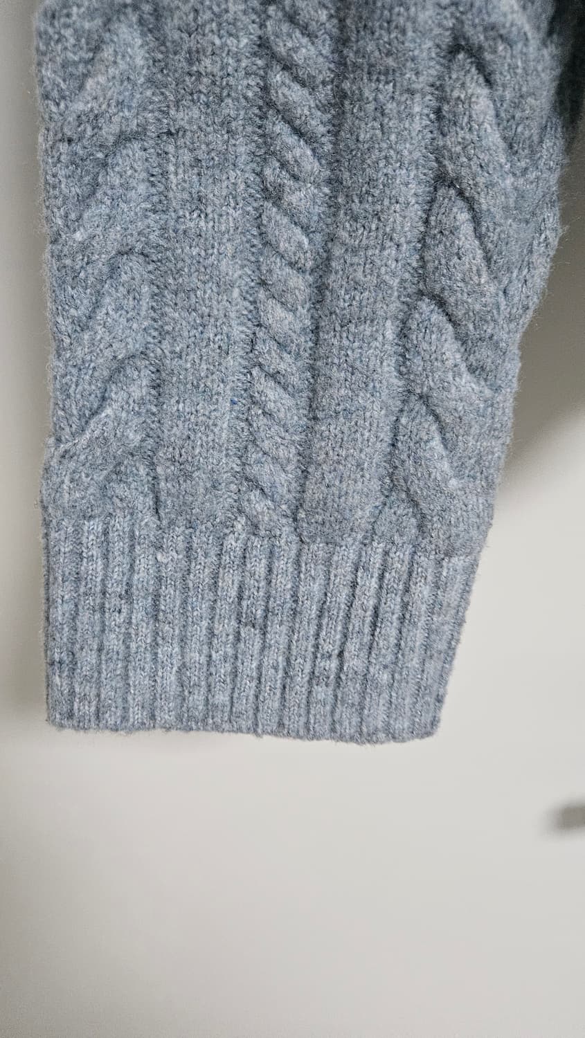 케이블 버튼 라운드 카디건 - 스카이블루 상품이미지4