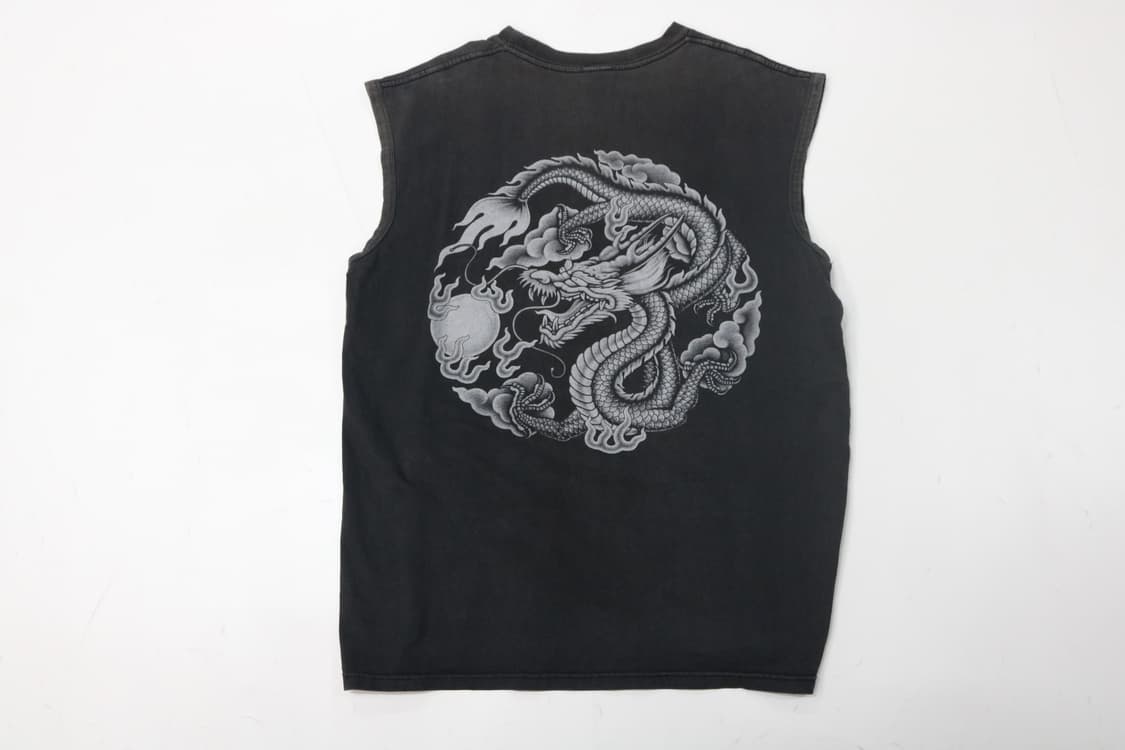 임포트 기어 빈티지 드래곤 오리엔탈 그래픽 슬리브리스 상품이미지6