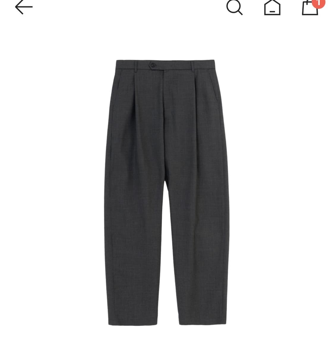 [미착용/택O] 브라운야드 울 원턱 슬랙스 차콜 005 상품이미지2