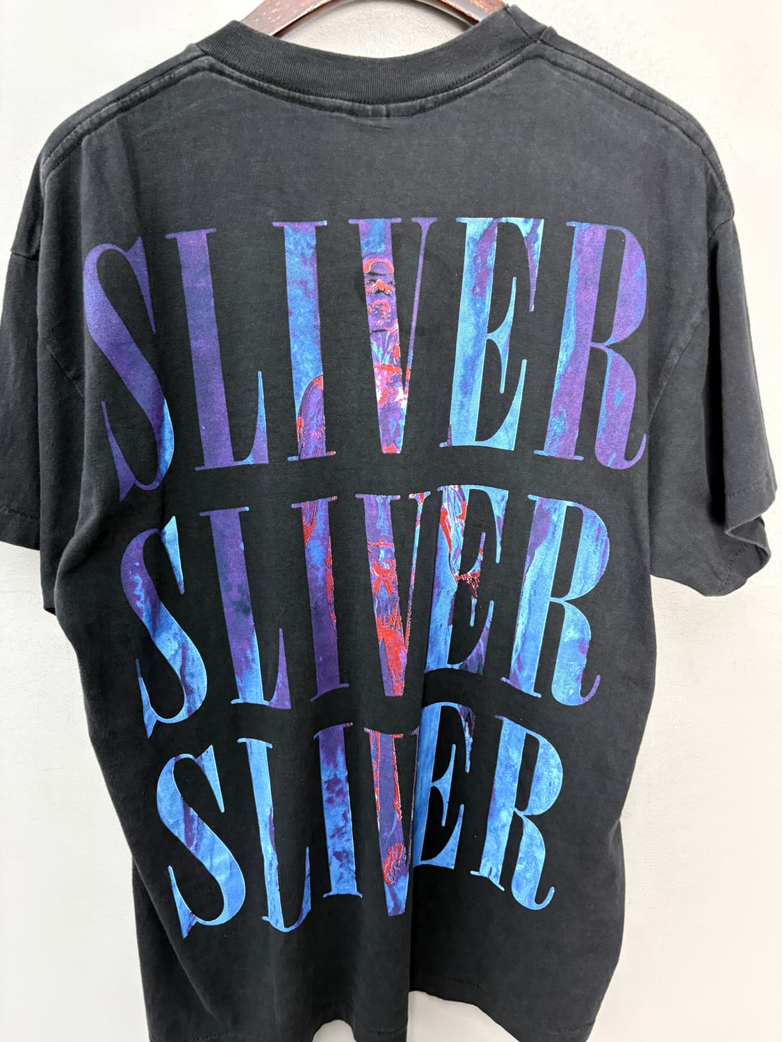 빈티지 너바나 네온 그래픽 블랙 반팔 A3766 상품이미지5