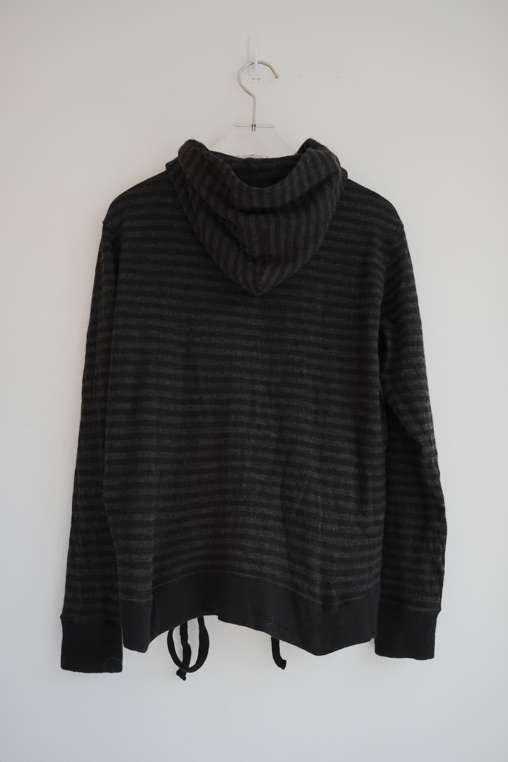 Shirring stripe wool hood zip-up 상품이미지9