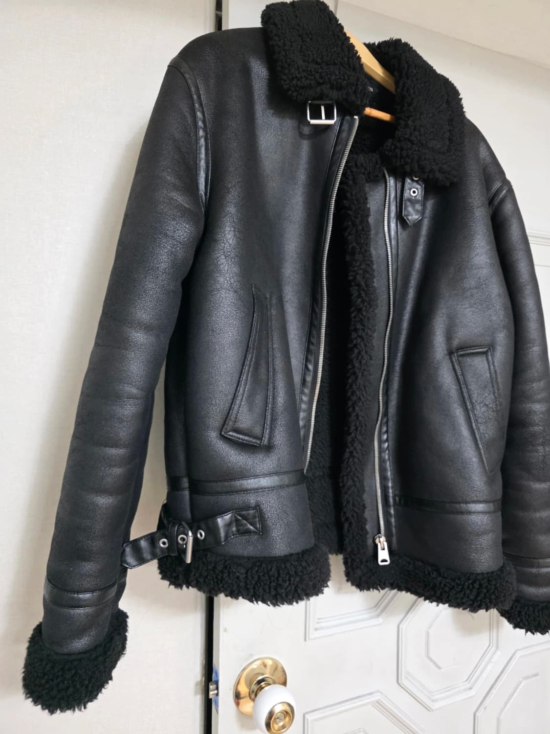 자라 페이크레더 B-3 무스탕 L 상품이미지5