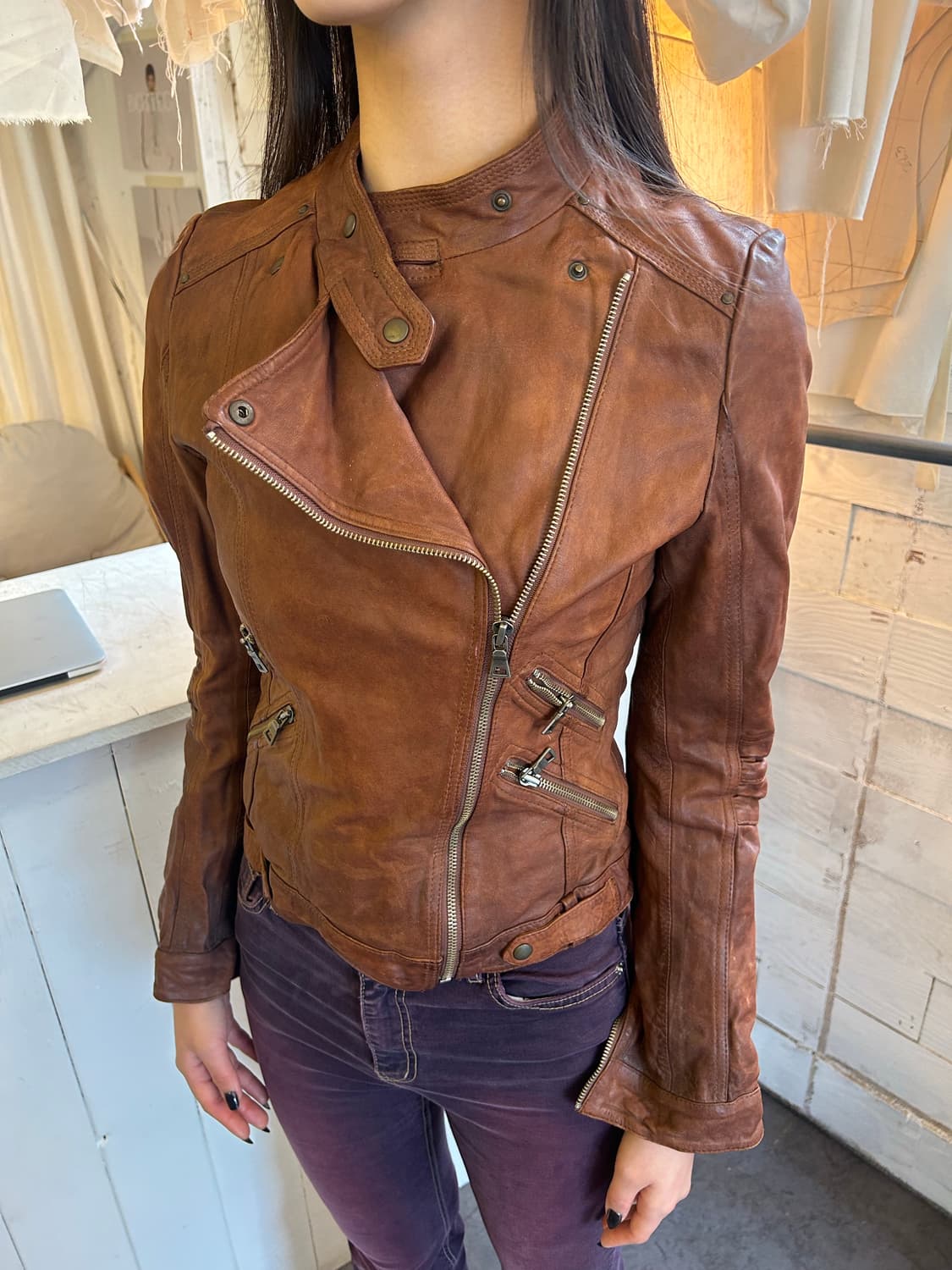 ANDREW MARC 바이커 레더 자켓 상품이미지1