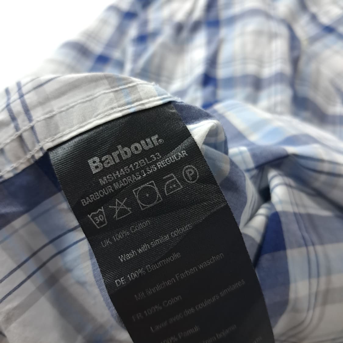 CK805 L 바버 클래식 타탄체크 반팔 셔츠 남방 상품이미지5