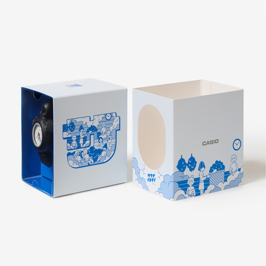 카시오 X 이키타이 사우나 시계 블루 한정판 상품이미지3