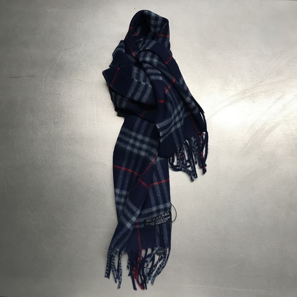 버버리 정품 메리노/캐시미어 머플러 네이비  상품이미지1
