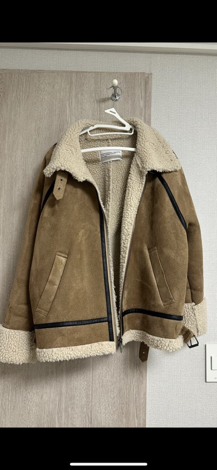 플레이스 스튜디오 스웨이드 오버핏 양털 무톤 무스탕 자켓 상품이미지2