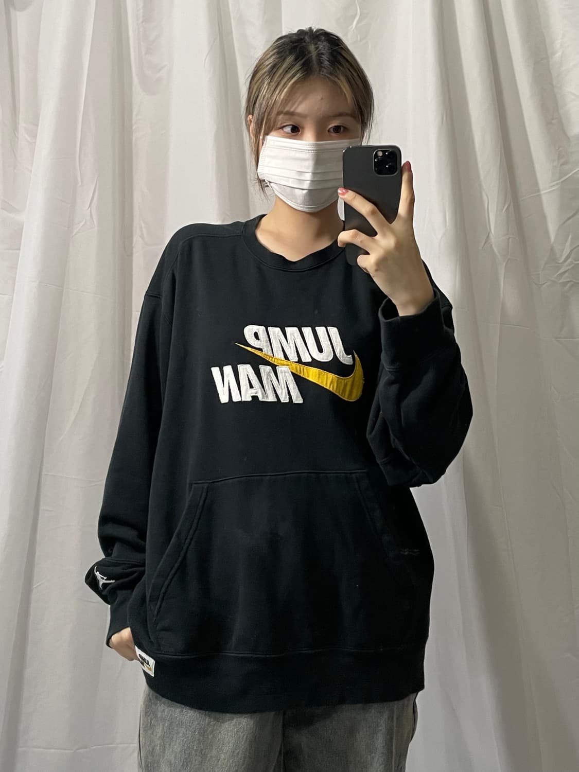 나이키 조던 블랙 로고 패치 포켓 맨투맨 XXL 상품이미지1