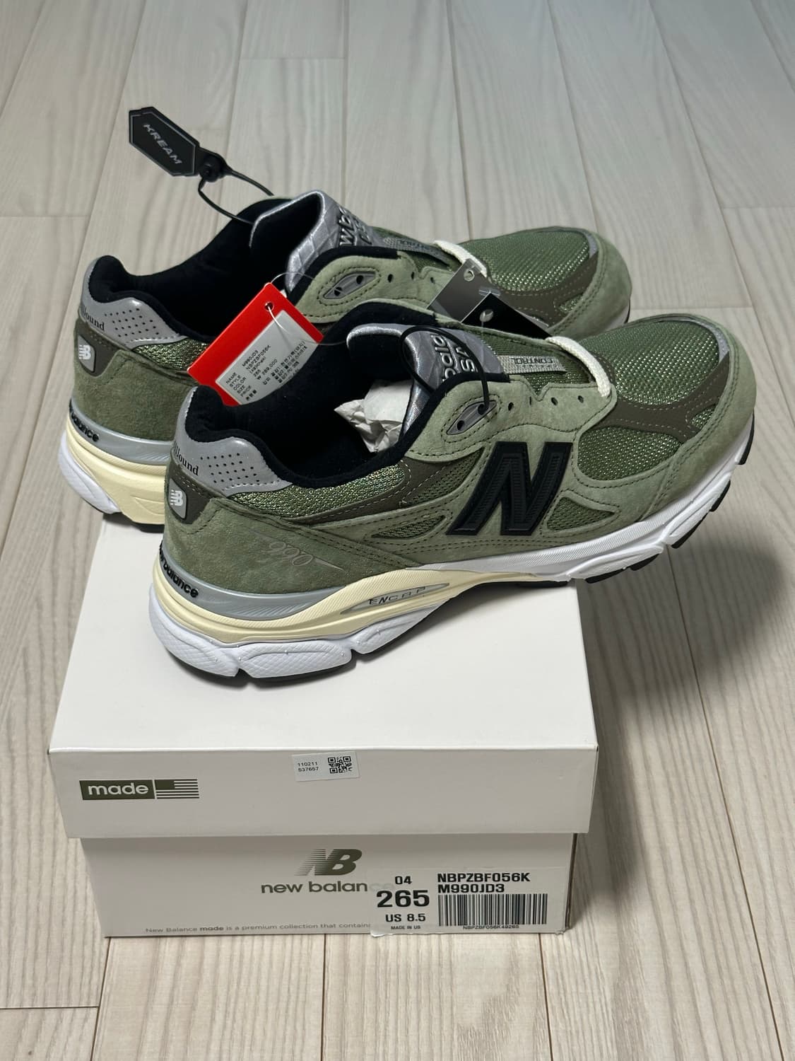 Newbalance 990v3 jjjound(자운드) 올리브 (265) 상품이미지2