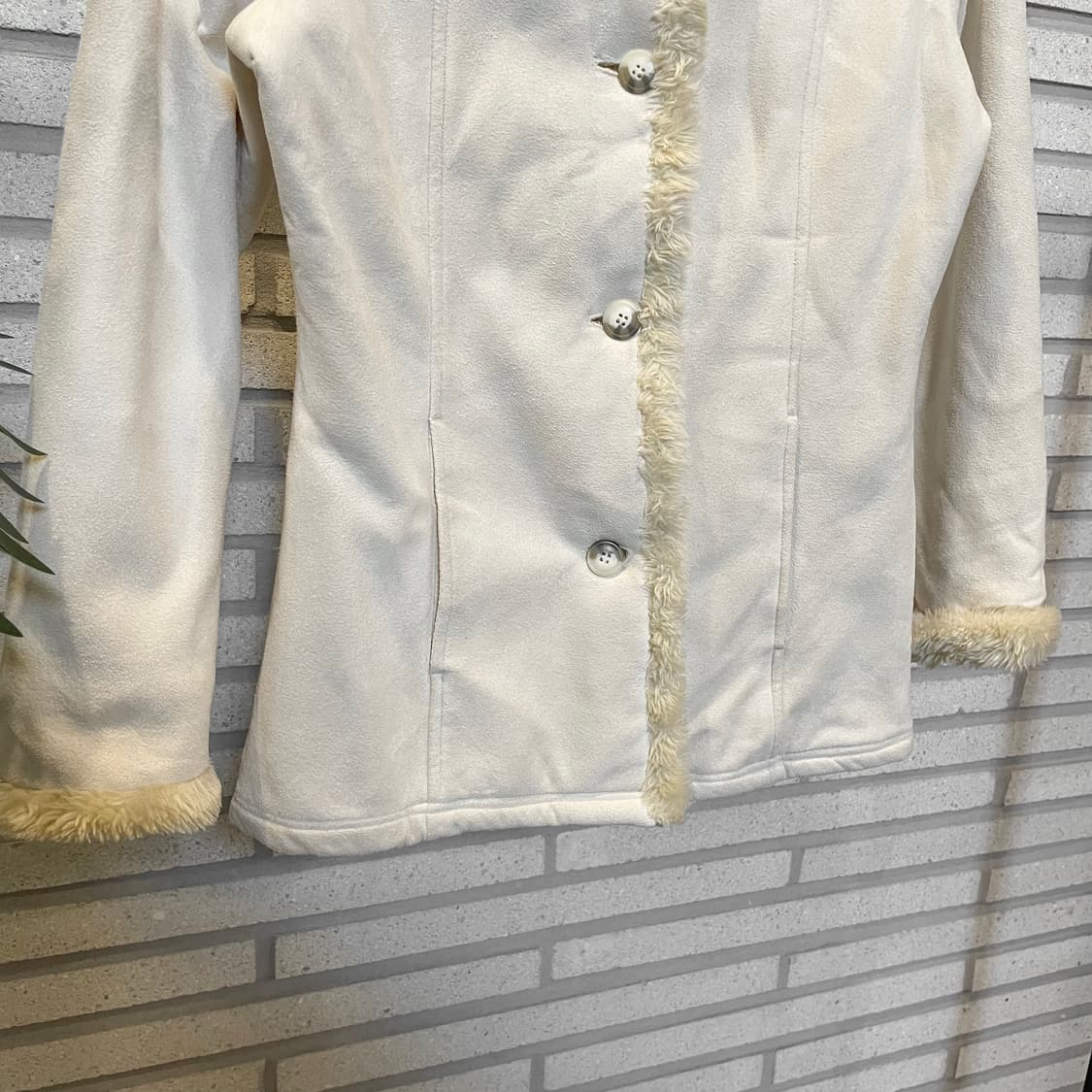 JPN VINTAGE 무스탕 자켓 하이넥 슬림핏 디테일 화이트 상품이미지5