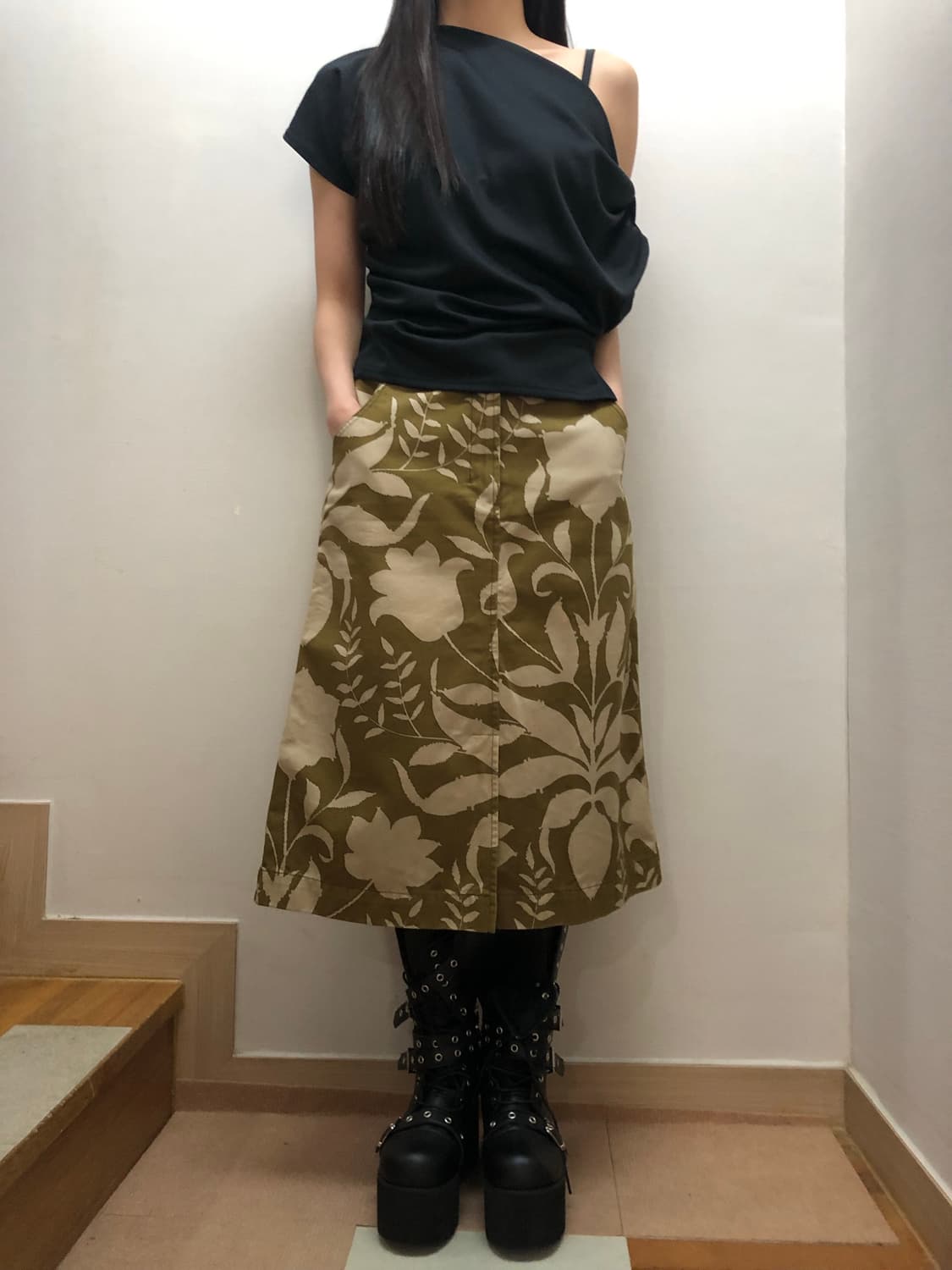 빈티지 프라다 오리엔탈 미디 스커트 상품이미지3