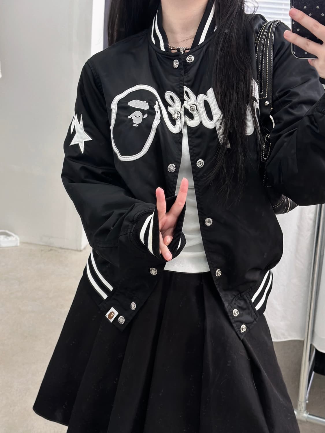 베이프 스타 빅로고 바시티 자켓  상품이미지1