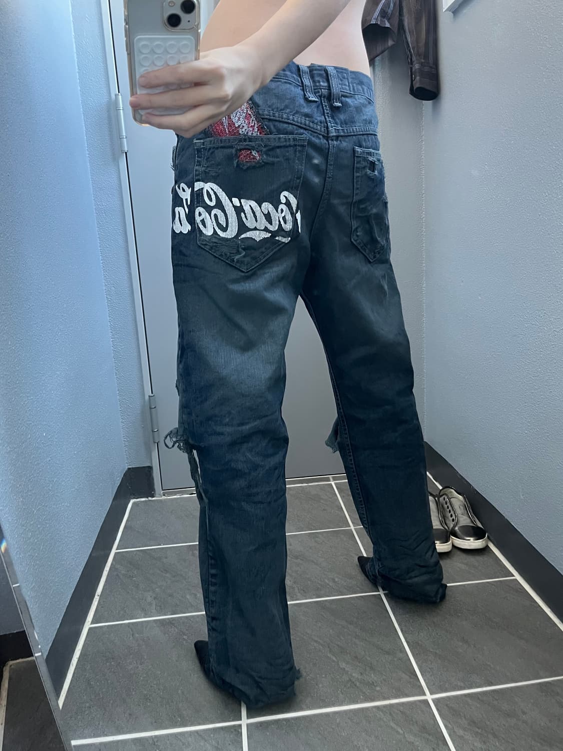 Vintage 디스트로이드 데님 팬츠 상품이미지3