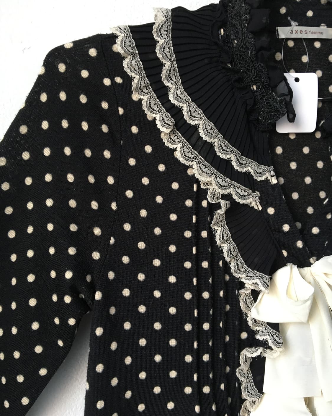 Axes femme dot pattern frill blouse 상품이미지4
