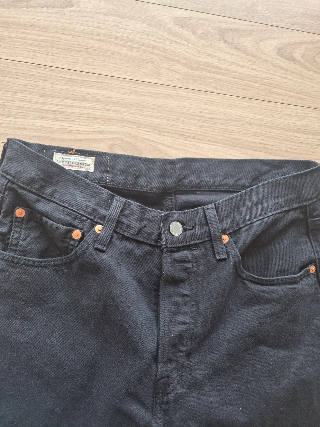 리바이스501 오리지널핏 블랙 데님 00501-0165 상품이미지4