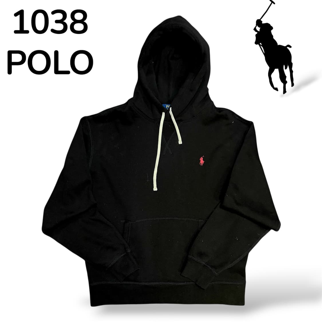 폴로 레드 스몰 로고 블랙 후드 M 상품이미지2