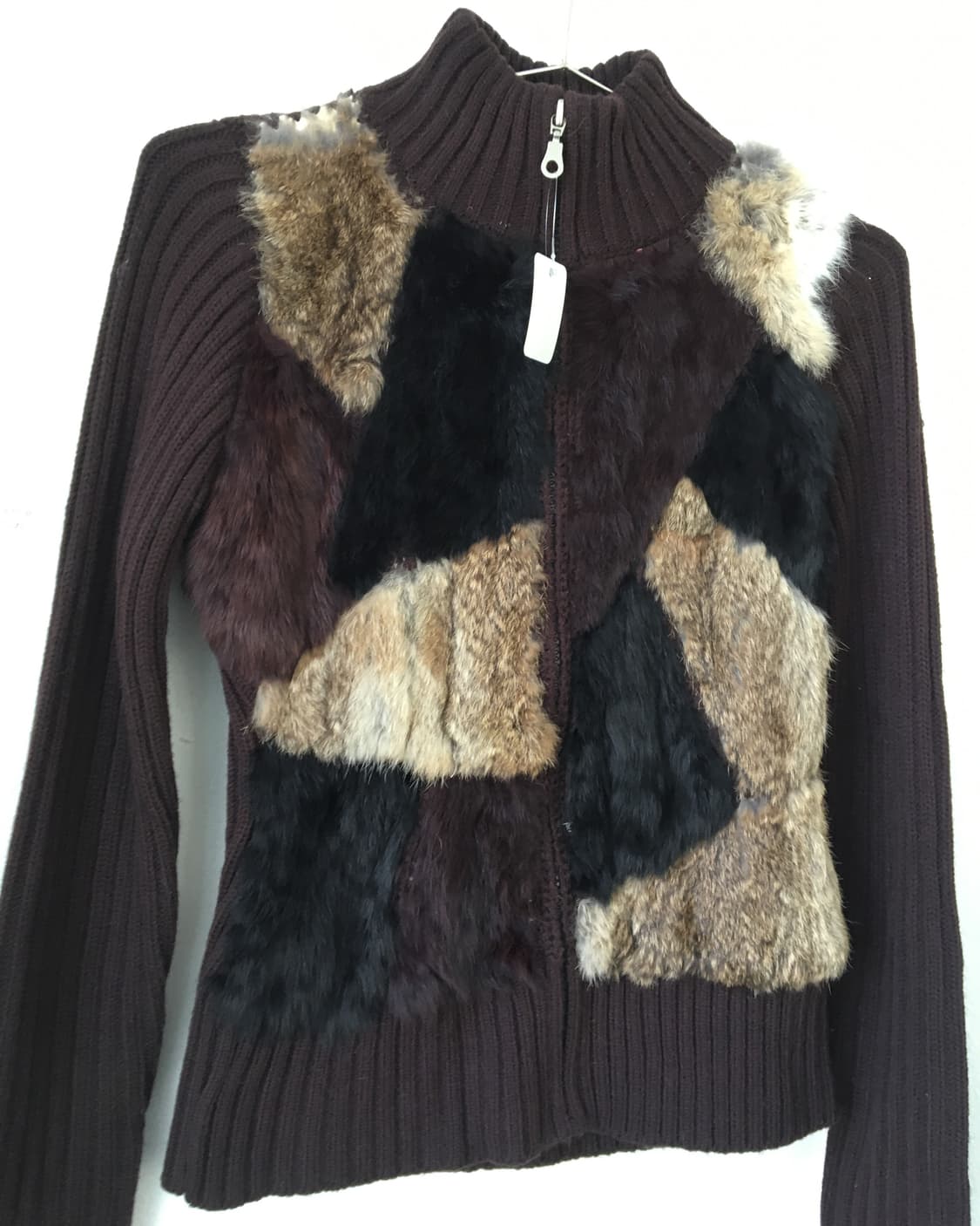 Rabbit fur high neck zip up 상품이미지4
