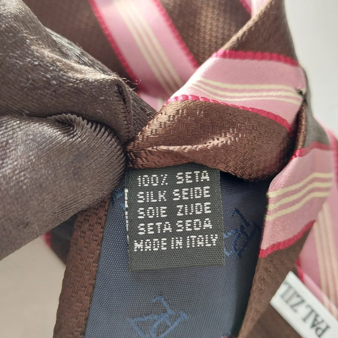 빨질레리 핑크브라운 실크 스트라이프 넥타이 9.1cm A+등급 K1414 상품이미지10