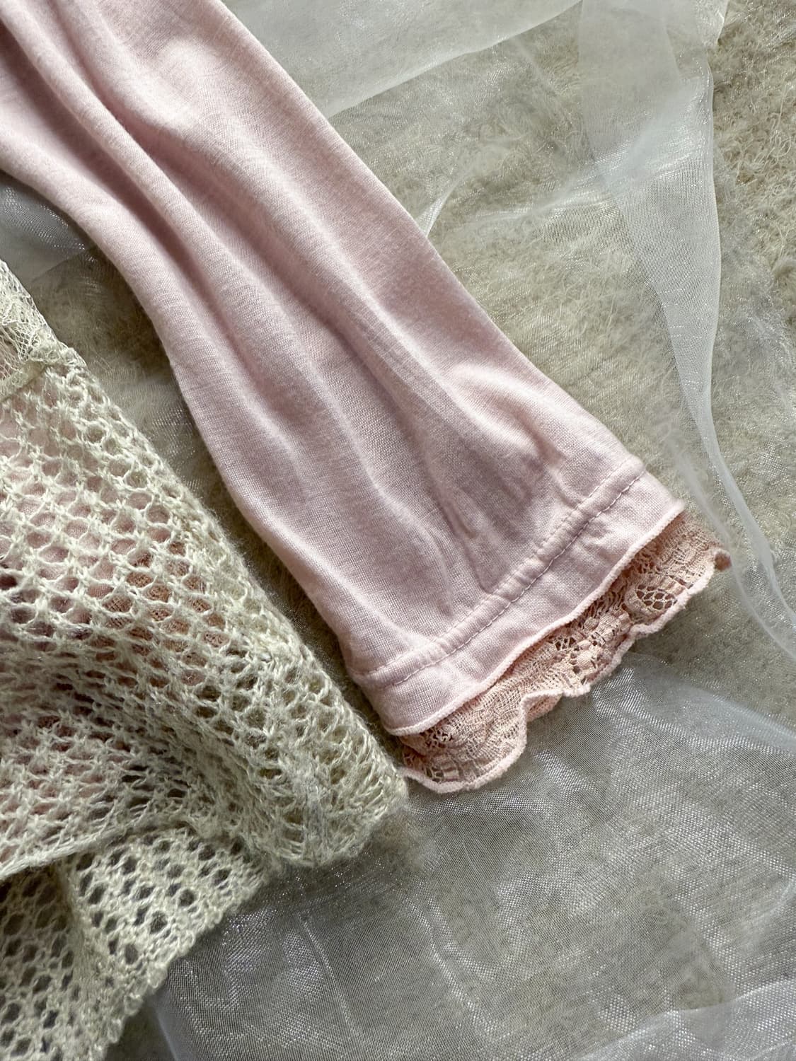 Lace Ribbon Turtleneck T-shirt 0123 상품이미지4