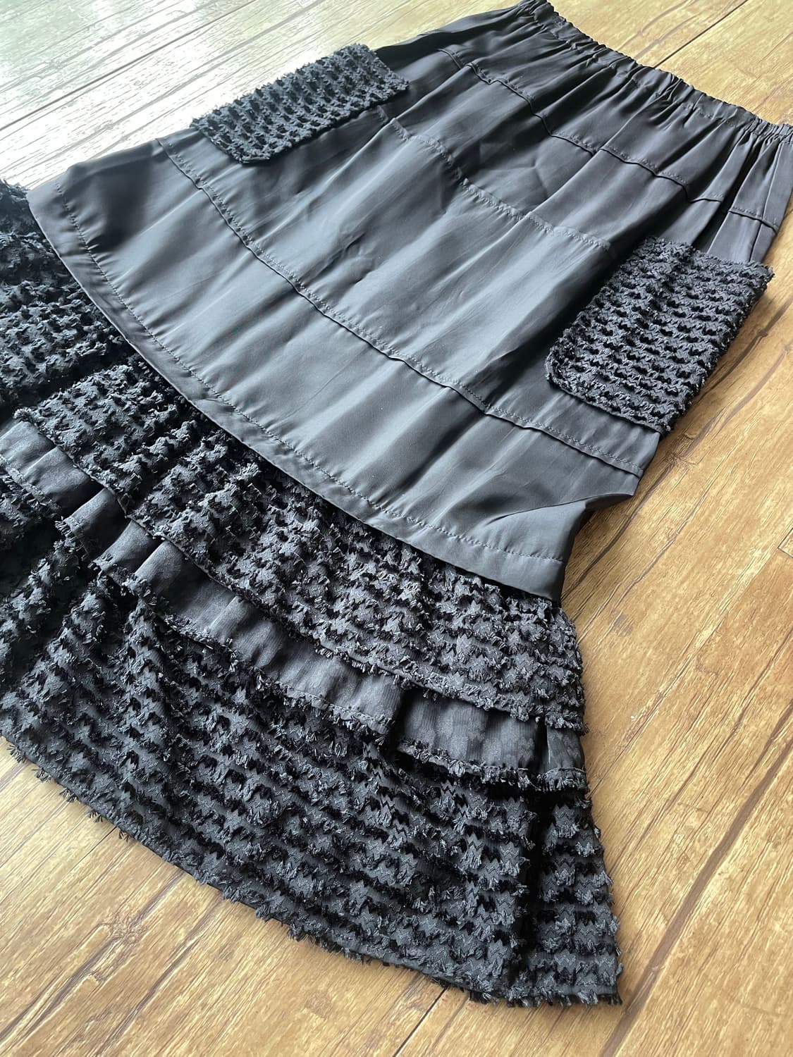 CDG Tricot AD2006 Patchwork Cupra Skirt 상품이미지5