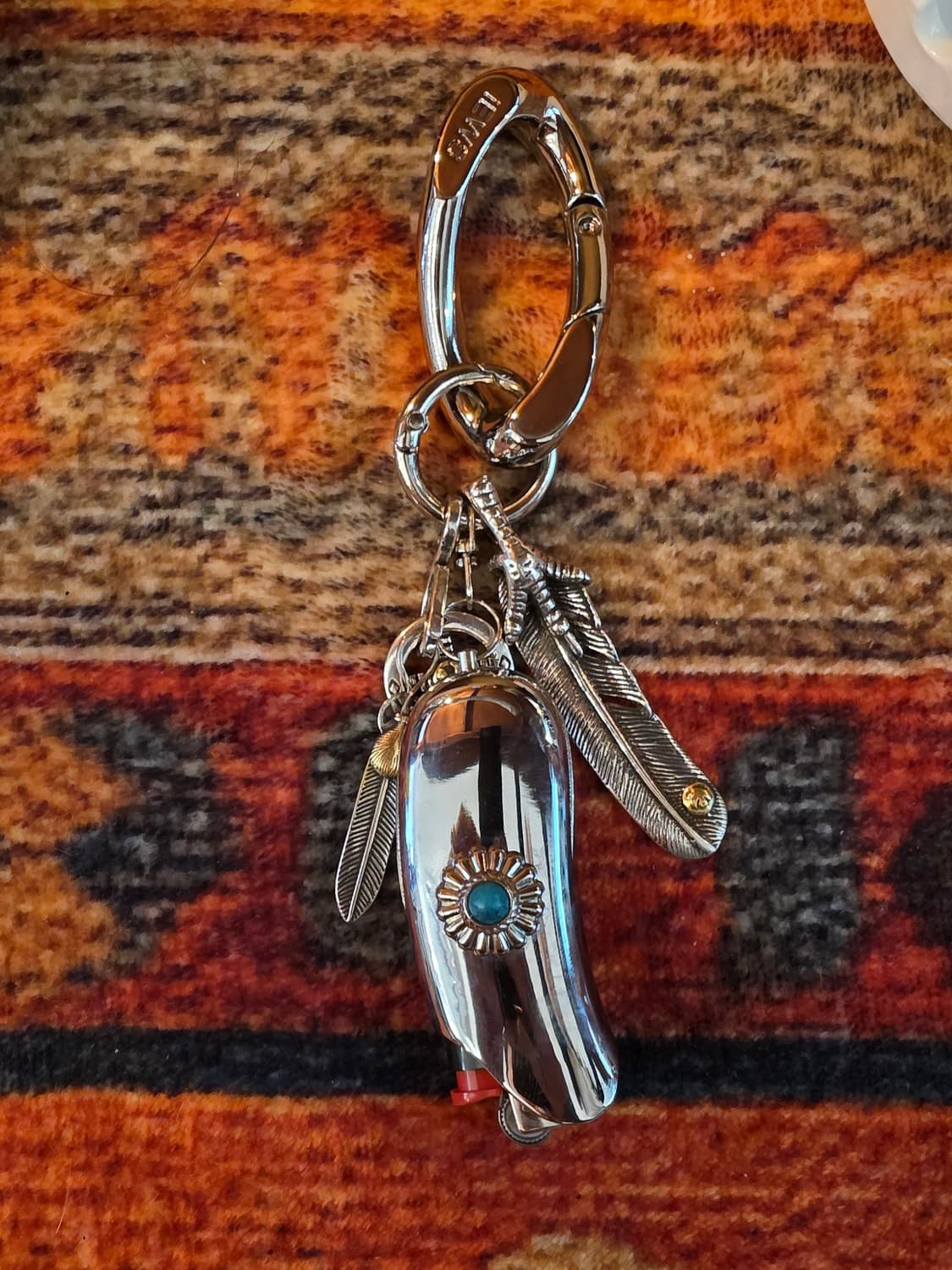 CustomTurquoise Feather Lighter Keyring
 상품이미지1